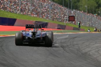 World © Octane Photographic Ltd. Sunday 22nd June 2014. Red Bull Ring, Spielberg - Austria - Formula 1 Race. Infiniti Red Bull Racing RB10 - Sebastian Vettel in last place after his drive issues on the opening lap. Digital Ref: 1000LB1D5598