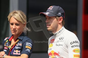 World © Octane Photographic Ltd. Sunday 22nd June 2014. Red Bull Ring, Spielberg - Austria - Formula 1 Race. Infiniti Red Bull Racing RB10 - Sebastian Vettel after retiring. Digital Ref: 1000LB1D5669