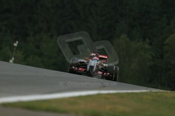 World © Octane Photographic Ltd. Friday 20th June 2014. Red Bull Ring, Spielberg - Austria - Formula 1 Practice 1. Lotus F1 Team E22 - Romain Grosjean. Digital Ref: 0991LB1D0263