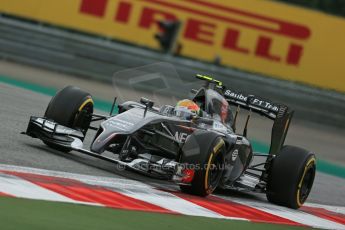 World © Octane Photographic Ltd. Friday 20th June 2014. Red Bull Ring, Spielberg - Austria - Formula 1 Practice 1. Sauber C33 - Esteban Gutierrez. Digital Ref: 0991LB1D9901