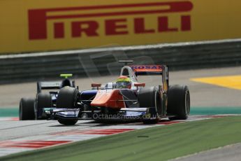 World © Octane Photographic Ltd. Saturday 21st June 2014. GP2 Race 1 – Red Bull Ring, Spielberg - Austria. Sergio Canamasas - Trident and Julian Leal - Carlin. Digital Ref : 0997LB1D3164