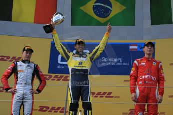 World © Octane Photographic Ltd. Saturday 21st June 2014. GP2 Race 1 – Red Bull Ring, Spielberg - Austria. Felipe Nasr - Carlin, Stoffel Vandoorne - ART Grand Prix and Raffaele Marciello - Racing Engineering. Digital Ref : 0997LB1D3619