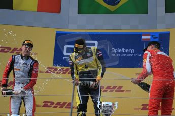 World © Octane Photographic Ltd. Saturday 21st June 2014. GP2 Race 1 – Red Bull Ring, Spielberg - Austria. Felipe Nasr - Carlin, Stoffel Vandoorne - ART Grand Prix and Raffaele Marciello - Racing Engineering. Digital Ref : 0997LB1D3641