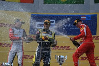 World © Octane Photographic Ltd. Saturday 21st June 2014. GP2 Race 1 – Red Bull Ring, Spielberg - Austria. Felipe Nasr - Carlin, Stoffel Vandoorne - ART Grand Prix and Raffaele Marciello - Racing Engineering. Digital Ref : 0997LB1D3652