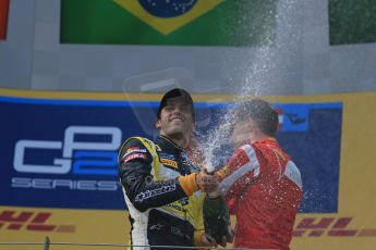 World © Octane Photographic Ltd. Saturday 21st June 2014. GP2 Race 1 – Red Bull Ring, Spielberg - Austria. Felipe Nasr - Carlin and Raffaele Marciello - Racing Engineering. Digital Ref : 0997LB1D3688