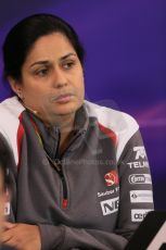 World © Octane Photographic Ltd. Friday 20th June 2014. Red Bull Ring, Spielberg - Austria - Formula 1 FIA press conference. Monisha Kaltenborn – Sauber Team Principle. Digital Ref: 0993LB1D1079