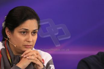 World © Octane Photographic Ltd. Friday 20th June 2014. Red Bull Ring, Spielberg - Austria - Formula 1 FIA press conference. Monisha Kaltenborn – Sauber Team Principle. Digital Ref: 0993LB1D1144