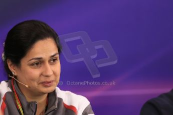 World © Octane Photographic Ltd. Friday 20th June 2014. Red Bull Ring, Spielberg - Austria - Formula 1 FIA press conference. Monisha Kaltenborn – Sauber Team Principle. Digital Ref: 0993LB1D1187