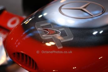 World © Octane Photographic Ltd. Autosport International Show NEC
Birmingham, Thursday 9th January 2014. McLaren Mercedes F1 nose. Digital ref: 0878lb1d8733