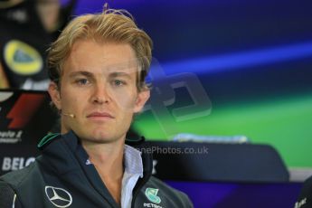 World © Octane Photographic Ltd. Thursday 21st August 2014. Belgian GP, Spa-Francorchamps Formula 1 FIA Press Conference. Mercedes AMG Petronas - Nico Rosberg. Digital Ref: 1078LB1D6156