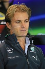 World © Octane Photographic Ltd. Thursday 21st August 2014. Belgian GP, Spa-Francorchamps Formula 1 FIA Press Conference. Mercedes AMG Petronas - Nico Rosberg. Digital Ref: 1078LB1D6161