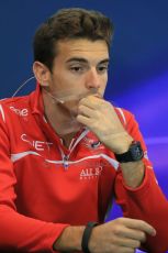 World © Octane Photographic Ltd. Thursday 21st August 2014. Belgian GP, Spa-Francorchamps - Formula 1 FIA Press Conference. Marussia F1 Team - Jules Bianchi. Digital Ref : 1078LB1D6167
