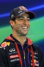 World © Octane Photographic Ltd. Thursday 21st August 2014. Belgian GP, Spa-Francorchamps - Formula 1 FIA Press Conference. Infiniti Red Bull Racing - Daniel Ricciardo. Digital Ref: 1078LB1D6186