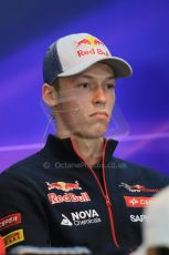 World © Octane Photographic Ltd. Thursday 21st August 2014. Belgian GP, Spa-Francorchamps - Formula 1 FIA Press Conference. Scuderia Toro Rosso - Daniil Kvyat. Digital Ref: 1078LB1D6250
