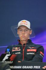 World © Octane Photographic Ltd. Thursday 21st August 2014. Belgian GP, Spa-Francorchamps - Formula 1 FIA Press Conference. Scuderia Toro Rosso - Daniil Kvyat. Digital Ref: 1078LB1D6324