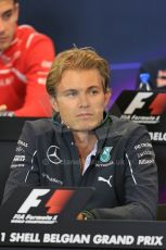 World © Octane Photographic Ltd. Thursday 21st August 2014. Belgian GP, Spa-Francorchamps Formula 1 FIA Press Conference. Mercedes AMG Petronas - Nico Rosberg. Digital Ref: 1078LB1D6337