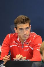 World © Octane Photographic Ltd. Thursday 21st August 2014. Belgian GP, Spa-Francorchamps - Formula 1 FIA Press Conference. Marussia F1 Team - Jules Bianchi. Digital Ref : 1078LB1D6342