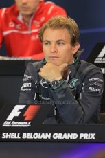 World © Octane Photographic Ltd. Thursday 21st August 2014. Belgian GP, Spa-Francorchamps Formula 1 FIA Press Conference. Mercedes AMG Petronas - Nico Rosberg. Digital Ref: 1078LB1D6347