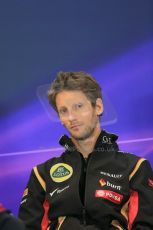 World © Octane Photographic Ltd. Thursday 21st August 2014. Belgian GP, Spa-Francorchamps - Formula 1 FIA Press Conference. Lotus f1 Team - Romain Grosjean. Digital Ref: 1078LB1D6360
