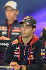 World © Octane Photographic Ltd. Thursday 21st August 2014. Belgian GP, Spa-Francorchamps - Formula 1 FIA Press Conference. Infiniti Red Bull Racing - Daniel Ricciardo. Digital Ref: 1078LB1D6378
