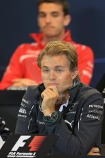 World © Octane Photographic Ltd. Thursday 21st August 2014. Belgian GP, Spa-Francorchamps Formula 1 FIA Press Conference. Mercedes AMG Petronas - Nico Rosberg. Digital Ref: 1078LB1D6393