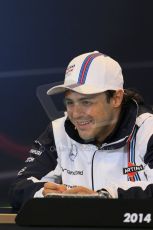 World © Octane Photographic Ltd. Thursday 21st August 2014. Belgian GP, Spa-Francorchamps - Formula 1 FIA Press Conference. Williams Martini Racing - Felipe Massa. Digital Ref: 1078LB1D6401