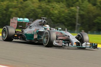 World © Octane Photographic Ltd. Friday 22nd August 2014, Belgian GP, Spa-Francorchamps. - Formula 1 Practice 1. Mercedes AMG Petronas F1 W05 Hybrid – Lewis Hamilton. Digital Ref: 1079LB1D5491
