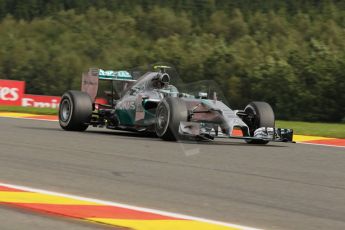 World © Octane Photographic Ltd. Friday 22nd August 2014, Belgian GP, Spa-Francorchamps. - Formula 1 Practice 1. Mercedes AMG Petronas F1 W05 Hybrid - Nico Rosberg. Digital Ref: 1079LB1D5539