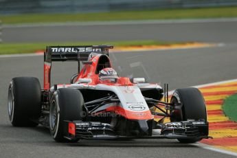 World © Octane Photographic Ltd. Friday 22nd August 2014, Belgian GP, Spa-Francorchamps. - Formula 1 Practice 1. Marussia F1 Team MR03 - Jules Bianchi. Digital Ref: 1079LB1D6488