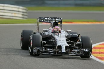 World © Octane Photographic Ltd. Friday 22nd August 2014, Belgian GP, Spa-Francorchamps. - Formula 1 Practice 1. McLaren Mercedes MP4/29 - Jenson Button. Digital Ref: 1079LB1D6506