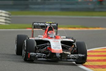 World © Octane Photographic Ltd. Friday 22nd August 2014, Belgian GP, Spa-Francorchamps. - Formula 1 Practice 1. Marussia F1 Team MR03 – Alexander Rossi. Digital Ref: 1079LB1D6514