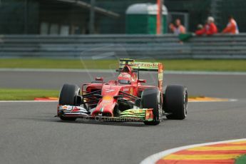 World © Octane Photographic Ltd. Friday 22nd August 2014, Belgian GP, Spa-Francorchamps. - Formula 1 Practice 1. Scuderia Ferrari F14T – Kimi Raikkonen. Digital Ref: 1079LB1D6529