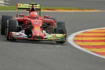 World © Octane Photographic Ltd. Friday 22nd August 2014, Belgian GP, Spa-Francorchamps. - Formula 1 Practice 1. Scuderia Ferrari F14T – Kimi Raikkonen. Digital Ref: 1079LB1D6530