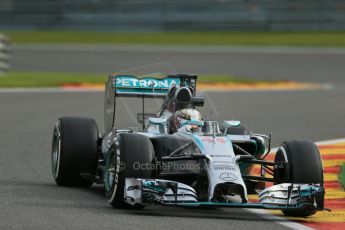 World © Octane Photographic Ltd. Friday 22nd August 2014, Belgian GP, Spa-Francorchamps. - Formula 1 Practice 1. Mercedes AMG Petronas F1 W05 Hybrid – Lewis Hamilton. Digital Ref: 1079LB1D6561