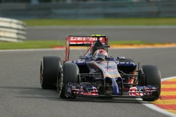 World © Octane Photographic Ltd. Friday 22nd August 2014, Belgian GP, Spa-Francorchamps. - Formula 1 Practice 1. Scuderia Toro Rosso STR 9 – Daniil Kvyat. Digital Ref: 1079LB1D6592