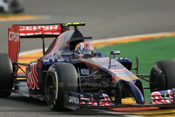 World © Octane Photographic Ltd. Friday 22nd August 2014, Belgian GP, Spa-Francorchamps. - Formula 1 Practice 1. Scuderia Toro Rosso STR 9 – Daniil Kvyat. Digital Ref: 1079LB1D6641