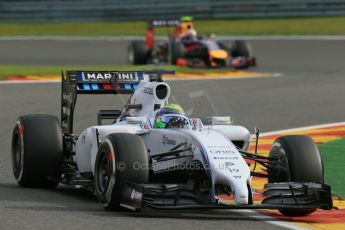 World © Octane Photographic Ltd. Friday 22nd August 2014, Belgian GP, Spa-Francorchamps. - Formula 1 Practice 1. Williams Martini Racing FW36 – Felipe Massa. Digital Ref: 1079LB1D6721