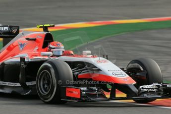 World © Octane Photographic Ltd. Friday 22nd August 2014, Belgian GP, Spa-Francorchamps. - Formula 1 Practice 1. Marussia F1 Team MR03 – Alexander Rossi. Digital Ref: 1079LB1D6823