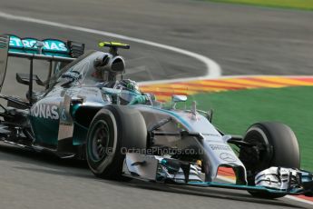 World © Octane Photographic Ltd. Friday 22nd August 2014, Belgian GP, Spa-Francorchamps. - Formula 1 Practice 1. Mercedes AMG Petronas F1 W05 Hybrid - Nico Rosberg. Digital Ref: 1079LB1D6909