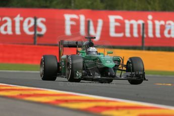 World © Octane Photographic Ltd. Friday 22nd August 2014, Belgian GP, Spa-Francorchamps. - Formula 1 Practice 1. Caterham F1 Team CT05 – Andre Lotterer. Digital Ref: 1079LB1D6989