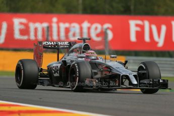 World © Octane Photographic Ltd. Friday 22nd August 2014, Belgian GP, Spa-Francorchamps. - Formula 1 Practice 1. McLaren Mercedes MP4/29 - Jenson Button. Digital Ref: 1079LB1D7038