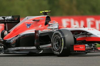 World © Octane Photographic Ltd. Friday 22nd August 2014, Belgian GP, Spa-Francorchamps. - Formula 1 Practice 1. Marussia F1 Team MR03 – Alexander Rossi. Digital Ref: 1079LB1D7165