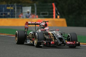 World © Octane Photographic Ltd. Friday 22nd August 2014, Belgian GP, Spa-Francorchamps. - Formula 1 Practice 2. Lotus F1 Team E22 – Pastor Maldonado. Digital Ref: 1080LB1D7275