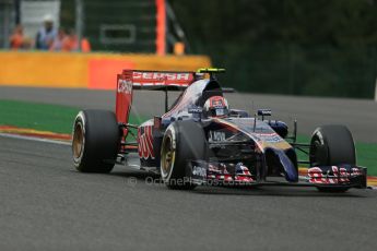World © Octane Photographic Ltd. Friday 22nd August 2014, Belgian GP, Spa-Francorchamps. - Formula 1 Practice 2. Scuderia Toro Rosso STR 9 – Daniil Kvyat. Digital Ref: 1080LB1D7279