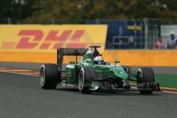 World © Octane Photographic Ltd. Friday 22nd August 2014, Belgian GP, Spa-Francorchamps. - Formula 1 Practice 2. Caterham F1 Team CT05 – Andre Lotterer. Digital Ref: 1080LB1D7299