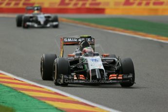 World © Octane Photographic Ltd. Friday 22nd August 2014, Belgian GP, Spa-Francorchamps. - Formula 1 Practice 2. Sahara Force India VJM07 – Sergio Perez. Digital Ref: 1080LB1D7360