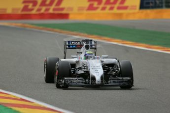World © Octane Photographic Ltd. Friday 22nd August 2014, Belgian GP, Spa-Francorchamps. - Formula 1 Practice 2. Williams Martini Racing FW36 – Felipe Massa. Digital Ref: 1080LB1D7382