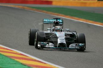 World © Octane Photographic Ltd. Friday 22nd August 2014, Belgian GP, Spa-Francorchamps. - Formula 1 Practice 2. Mercedes AMG Petronas F1 W05 Hybrid – Lewis Hamilton. Digital Ref: 1080LB1D7401