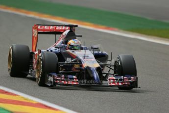 World © Octane Photographic Ltd. Friday 22nd August 2014, Belgian GP, Spa-Francorchamps. - Formula 1 Practice 2. Scuderia Toro Rosso STR9 - Jean-Eric Vergne. Digital Ref: 1080LB1D7406