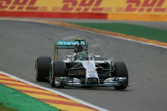 World © Octane Photographic Ltd. Friday 22nd August 2014, Belgian GP, Spa-Francorchamps. - Formula 1 Practice 2. Mercedes AMG Petronas F1 W05 Hybrid - Nico Rosberg. Digital Ref: